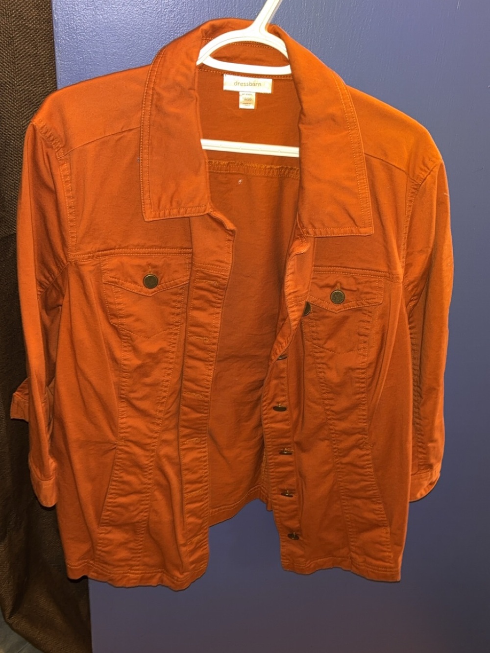 dressbarn Women's Burnt Orange Jean Jacket